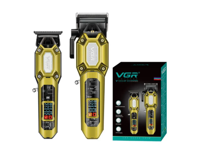 Combo Vgr Maquina Corte Pelo V-600 + Trimmer V-900 7000rpm