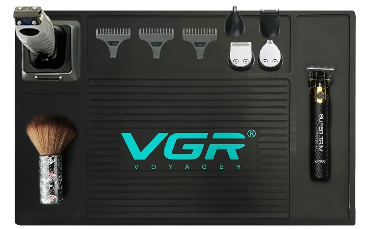 Alfombra Barber Mat Organizador Barberia Peluquería Vgr Negro